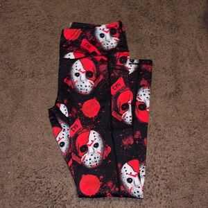 Black & Red Horror Friday the 13th Leggings
